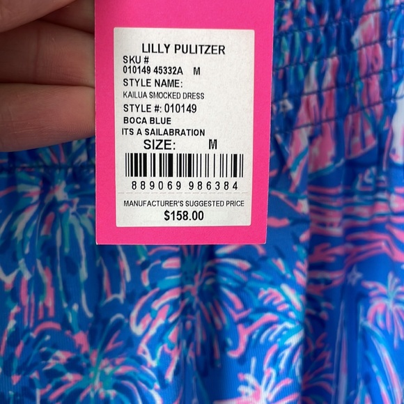 NWT Lilly Pulitzer Kailua Smocked Dress Boca Blue It’s A Sailabration 💥 ⛵️ - Picture 5 of 5